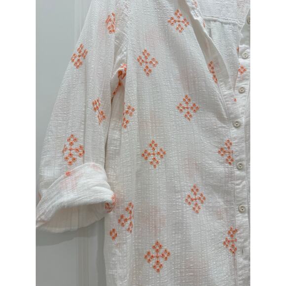 Maaji White Long Shirt with Embroidery  Size

 S - Picture 3 of 5